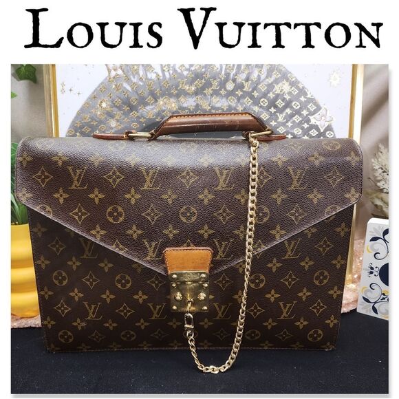 Authentic Louis Vuitton Monogram Business Bag W/ Dust Bag And Key - Picture 1 of 17
